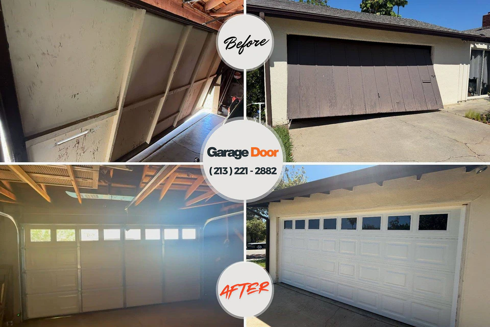 Before and after: garage door repair Ely, IA